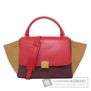 Celine Trapeze 2way Calfskin Leather Shoulder bag leather